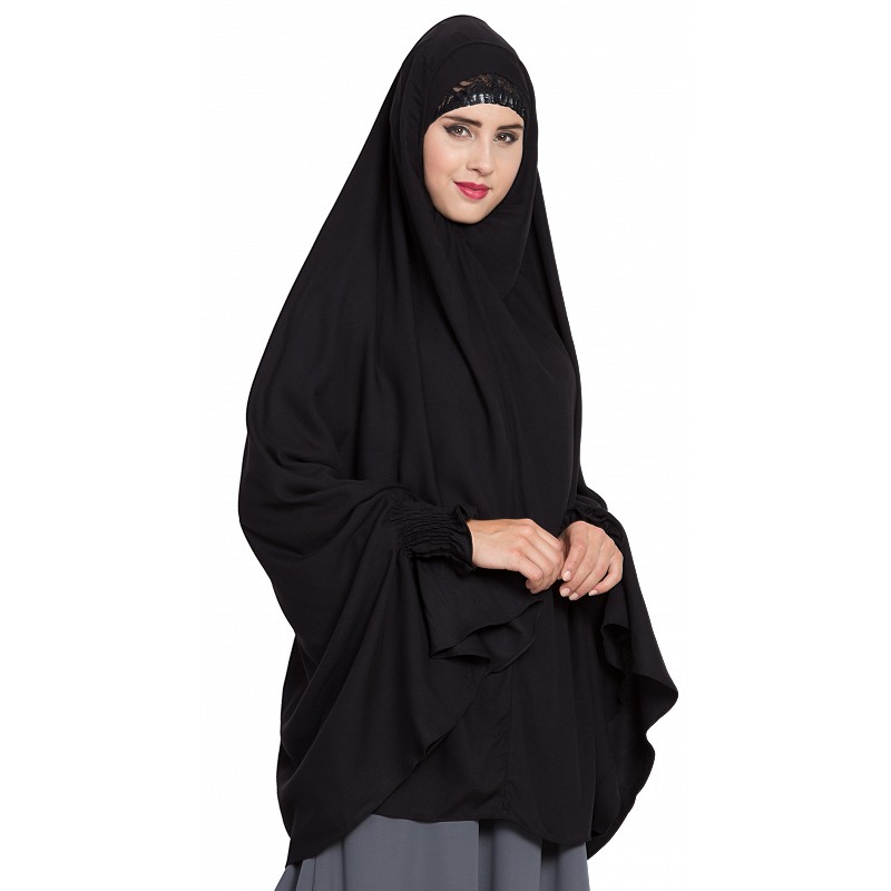 Prayer hijab online Black Large Khimar at